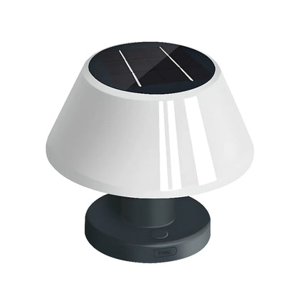 Modern White Cone Solar Outdoor Post Lights