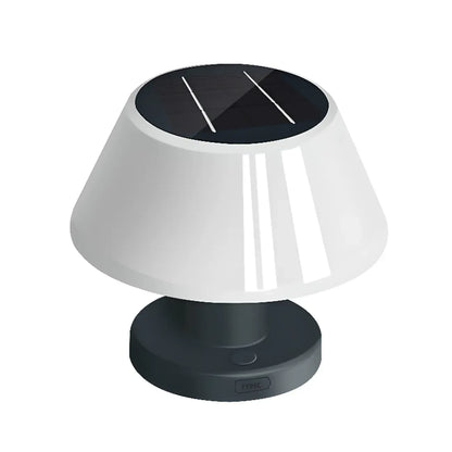 Modern White Cone Solar Outdoor Post Lights