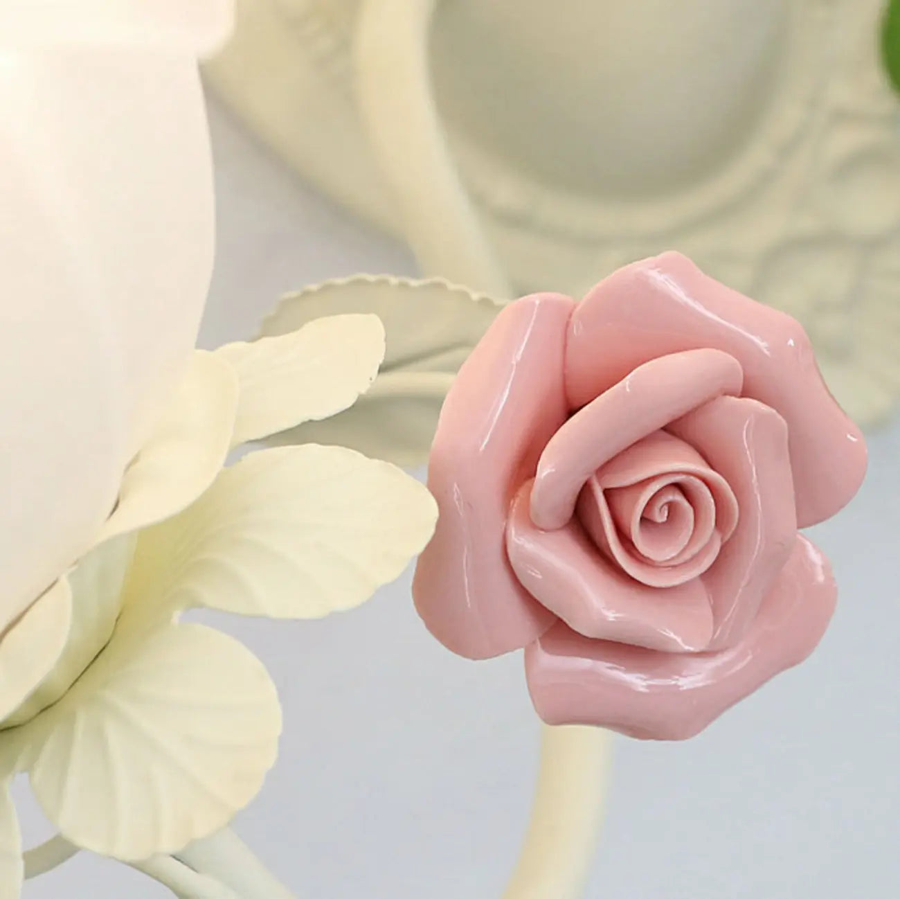 Vintage Floral Wall Sconce with Glass Rose Shades