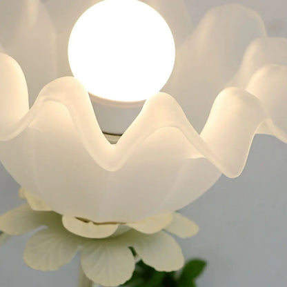 Vintage Floral Wall Sconce with Glass Rose Shades