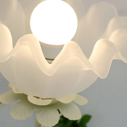 Vintage Floral Wall Sconce with Glass Rose Shades