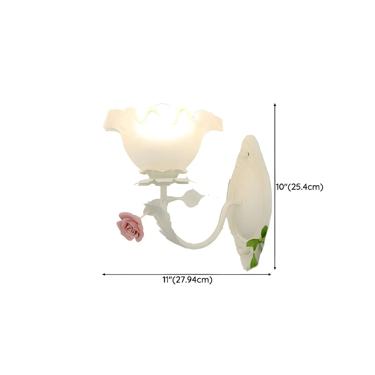 Vintage Floral Wall Sconce with Glass Rose Shades