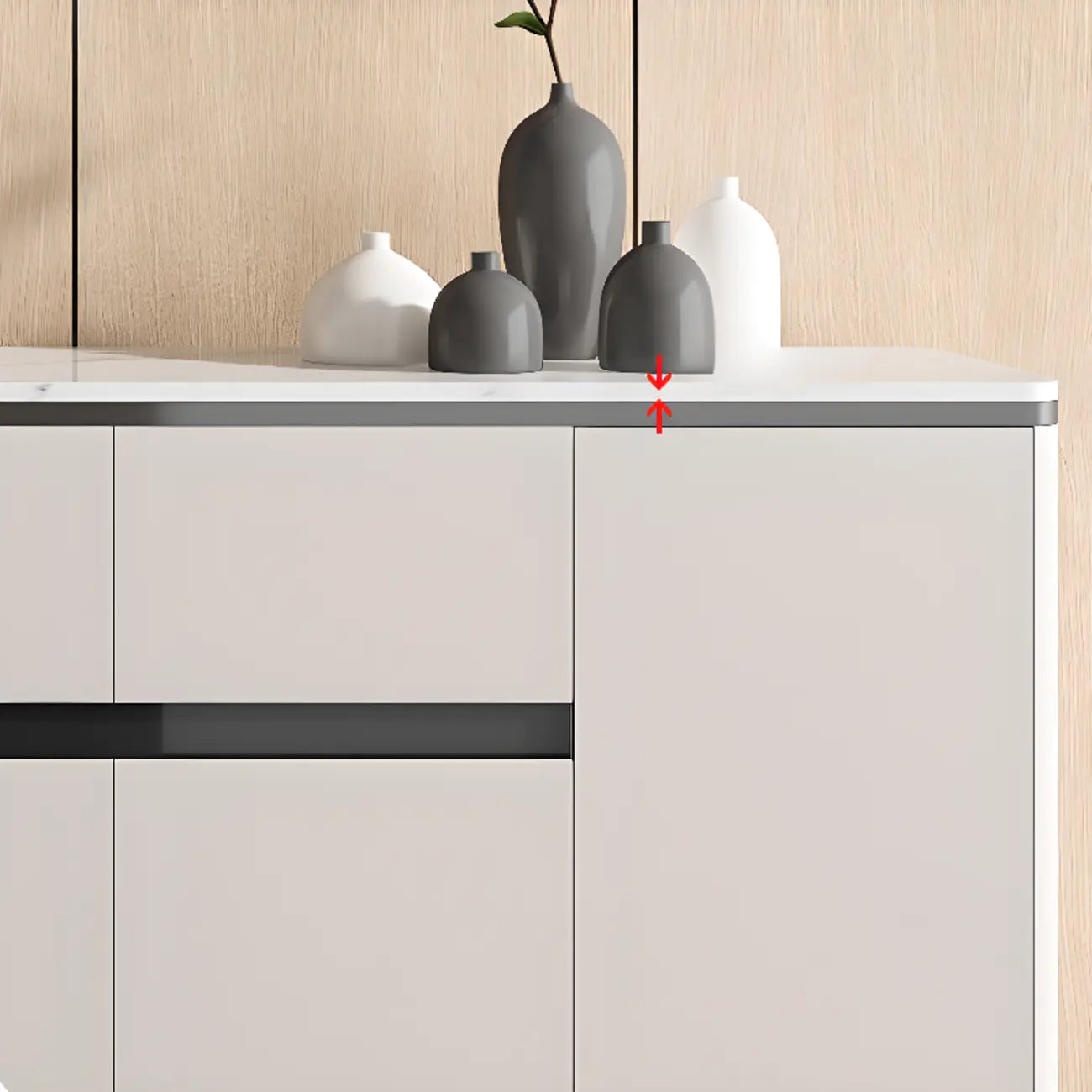 Modern Grey Sideboard with Sintered Stone Top
