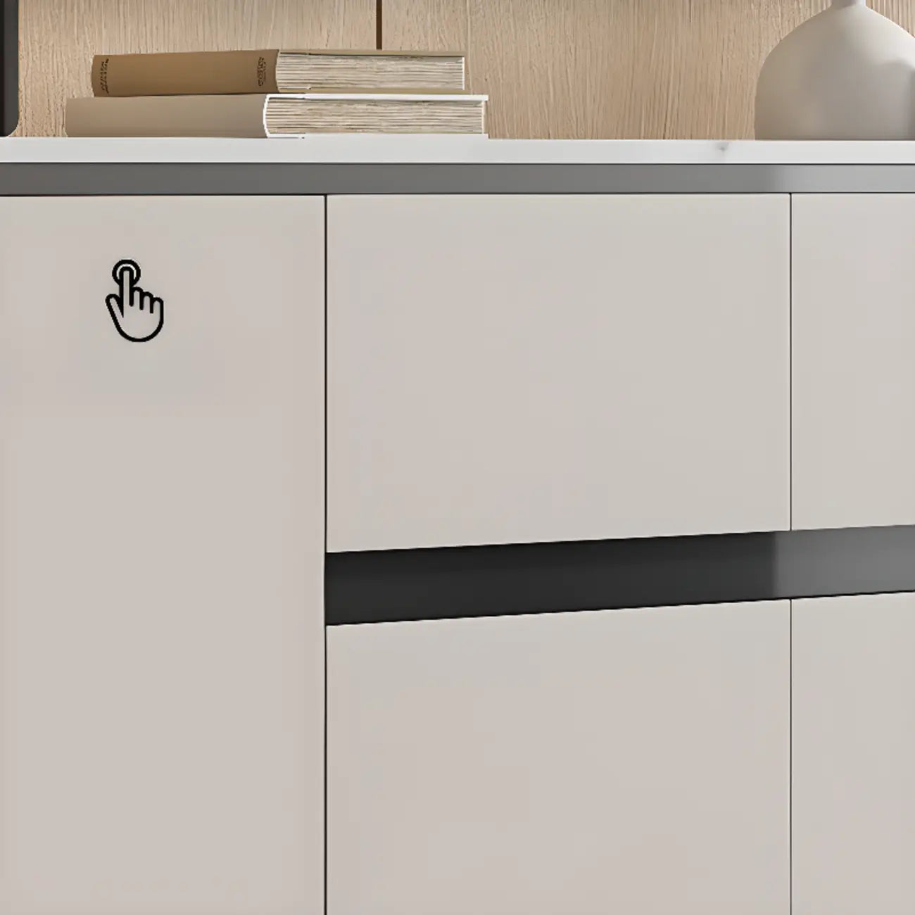 Modern Grey Sideboard with Sintered Stone Top