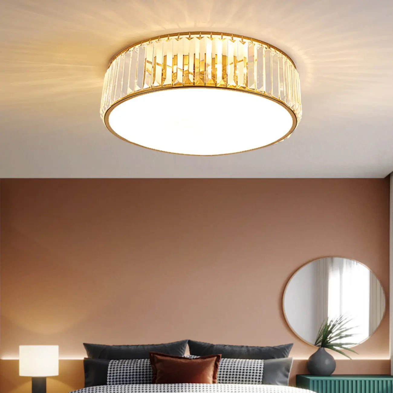19 to 20 Inch Crystal Ceiling Light for Modern Living Room