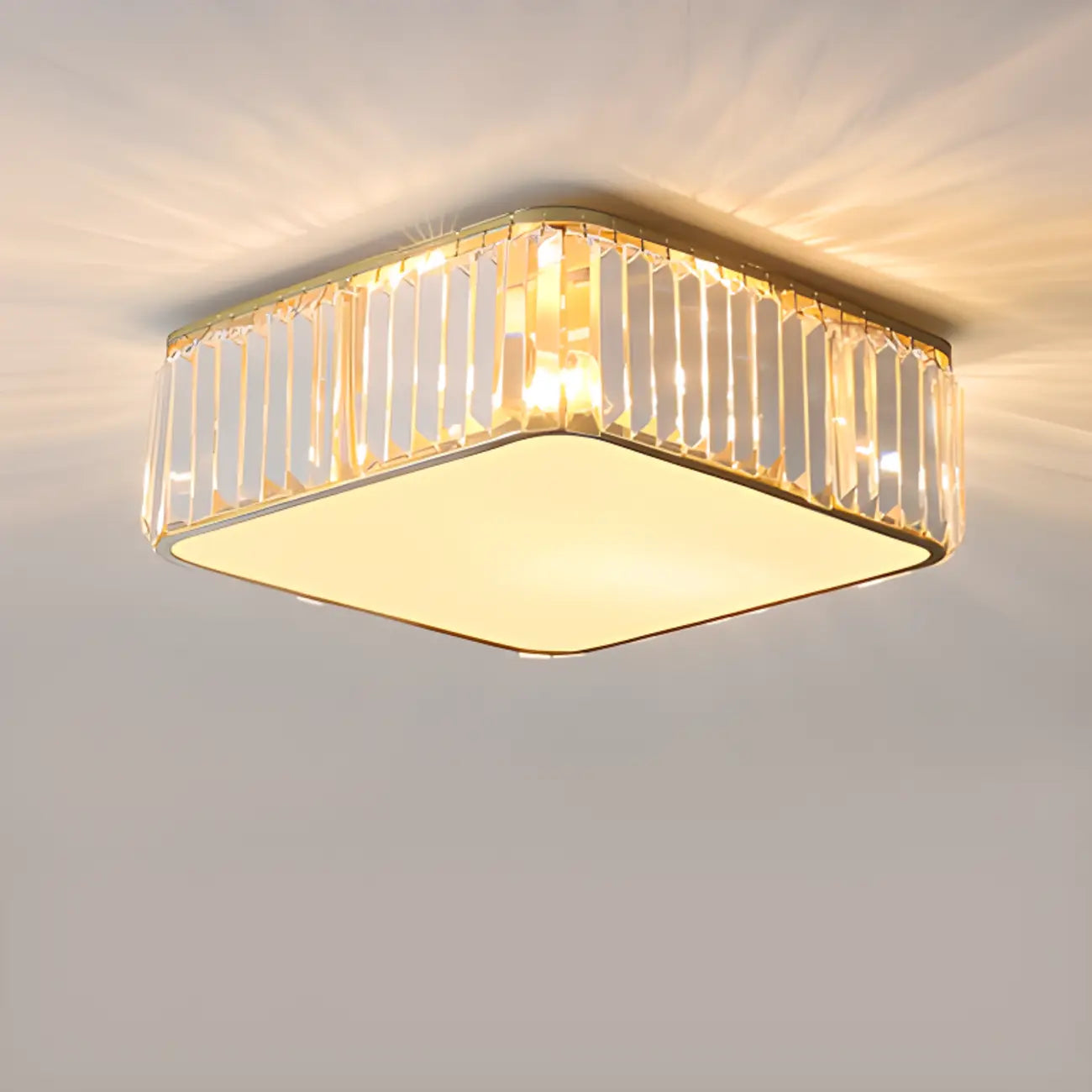 19 to 20 Inch Crystal Ceiling Light for Modern Living Room