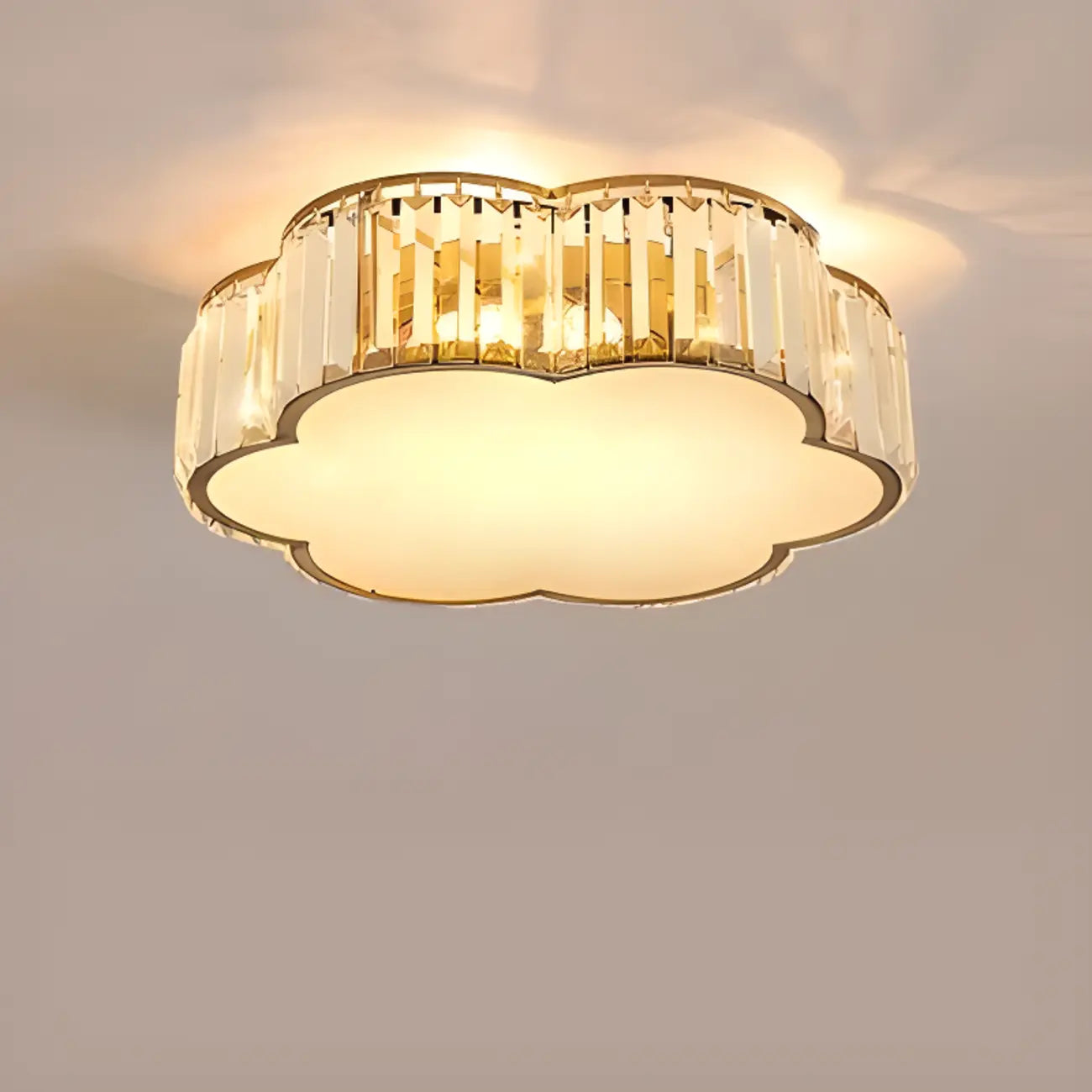 19 to 20 Inch Crystal Ceiling Light for Modern Living Room