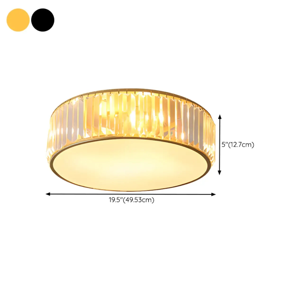 19 to 20 Inch Crystal Ceiling Light for Modern Living Room