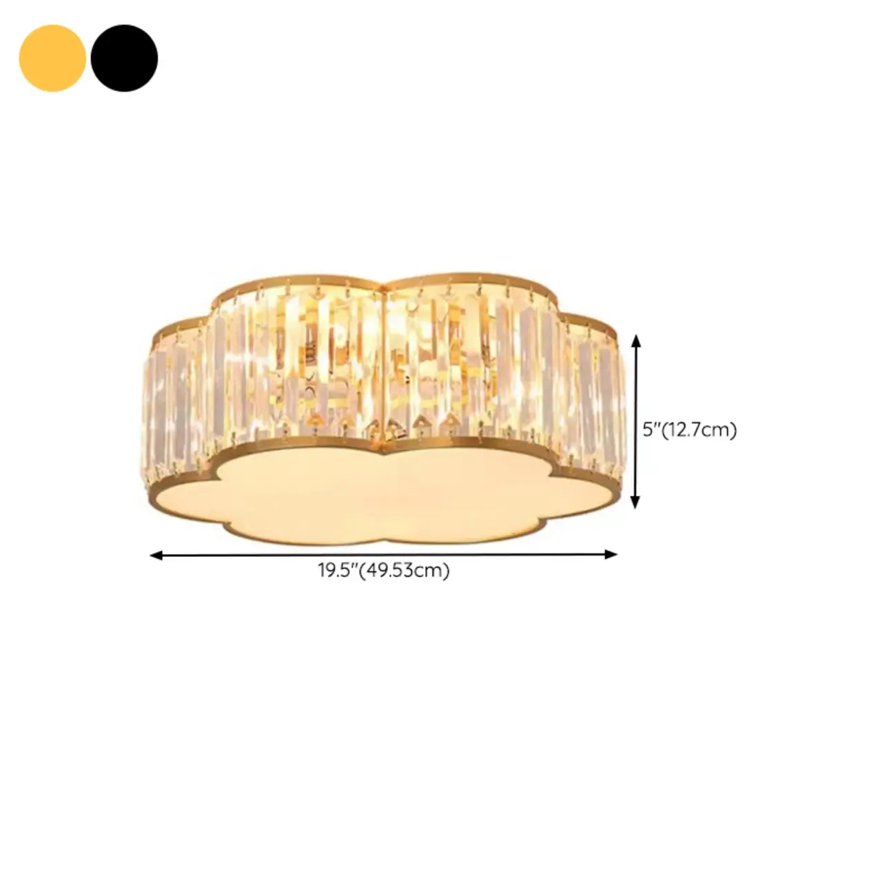 19 to 20 Inch Crystal Ceiling Light for Modern Living Room