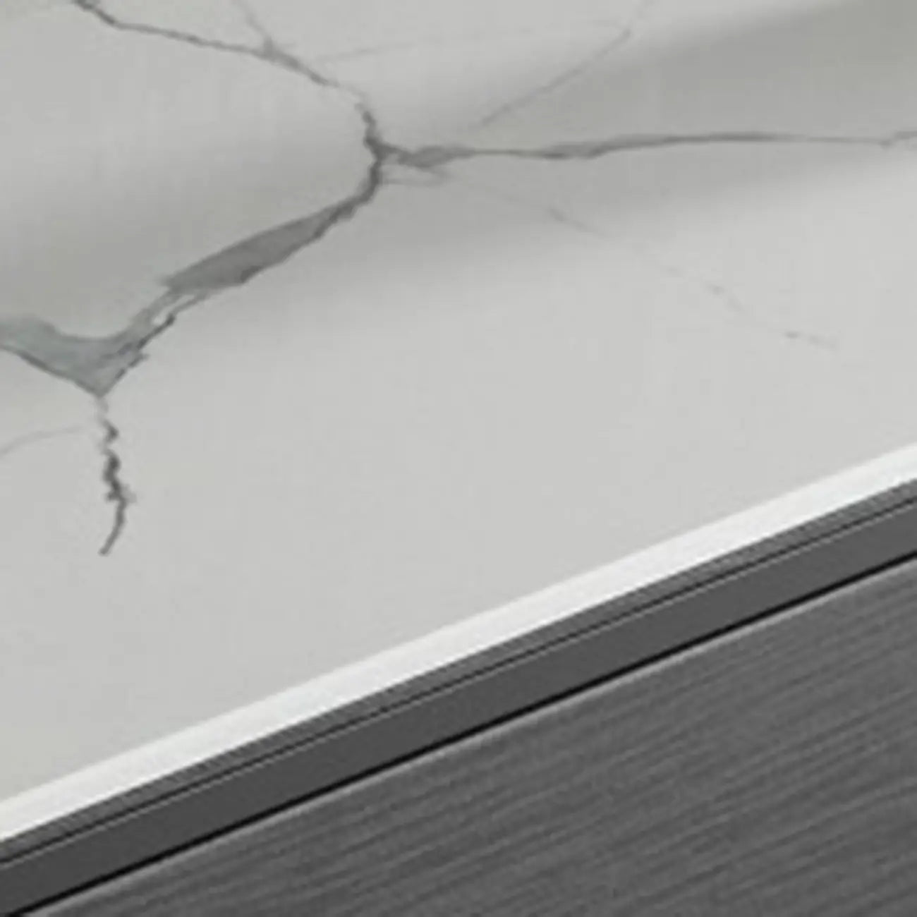 Modern Wooden Buffet Table with Stone Top and Storage