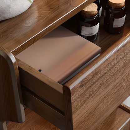 Modern Wooden Brown Wine Cabinet for Living Room Display