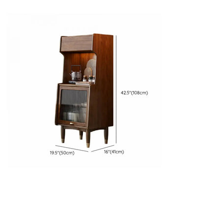 Modern Wooden Brown Wine Cabinet for Living Room Display