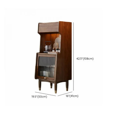 Modern Wooden Brown Wine Cabinet for Living Room Display
