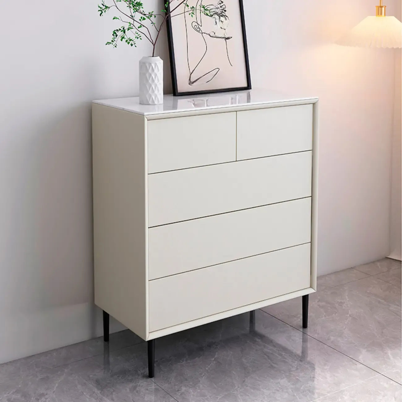 6 Modern Black Accent Cabinet for Bedroom & Living Room