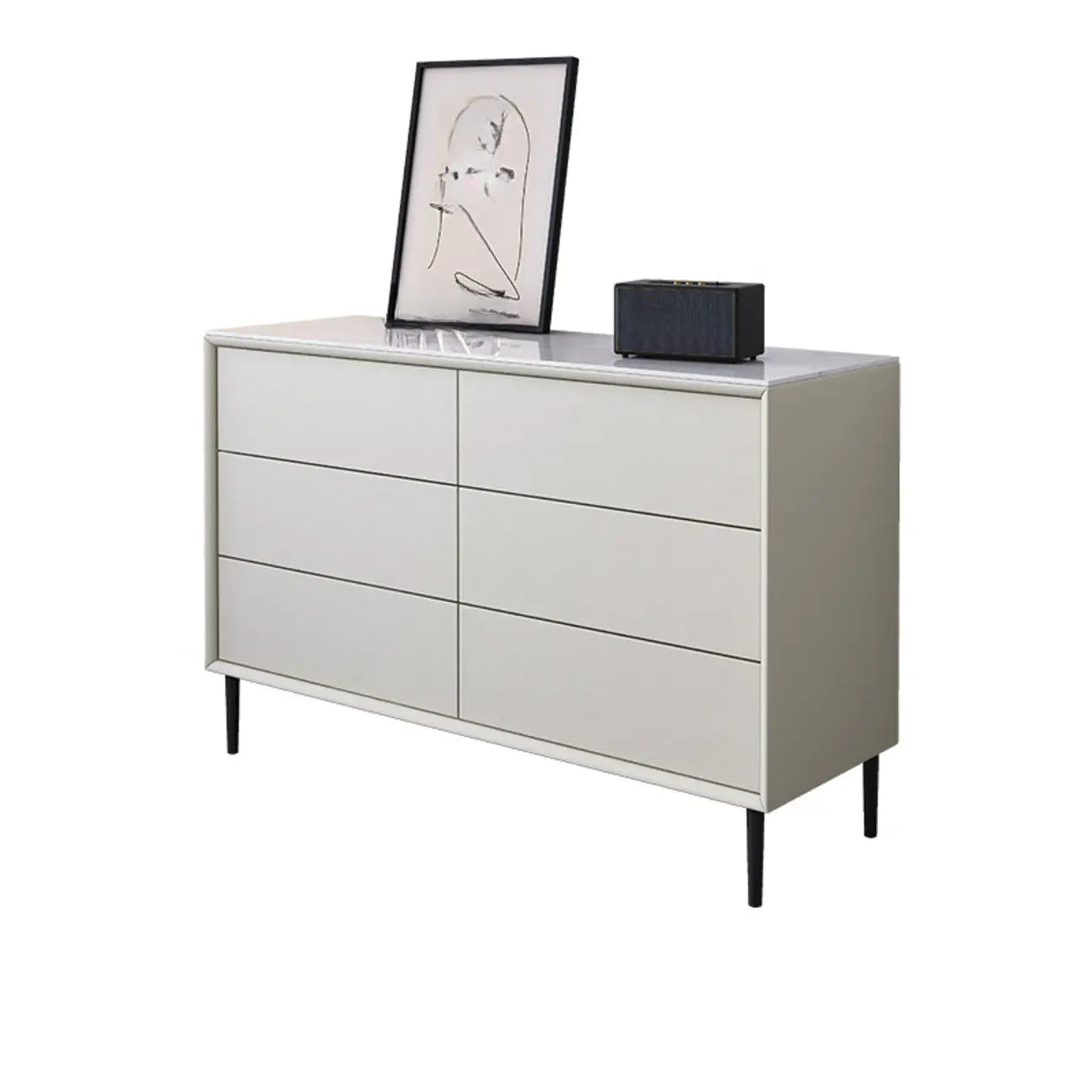 6 Modern Black Accent Cabinet for Bedroom & Living Room