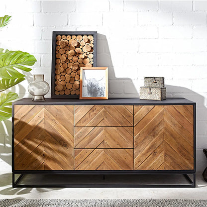 3 Drawers Modern Pine Storage Cabinet for Living Room