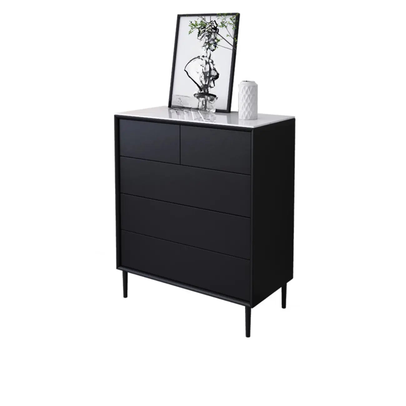 6 Modern Black Accent Cabinet for Bedroom & Living Room