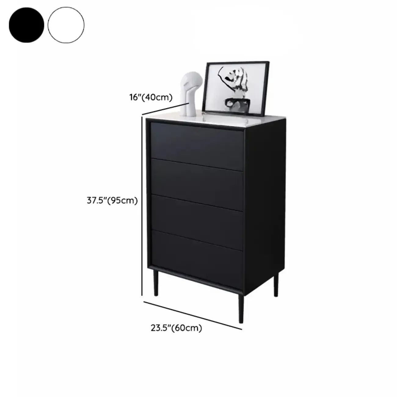 6 Modern Black Accent Cabinet for Bedroom & Living Room