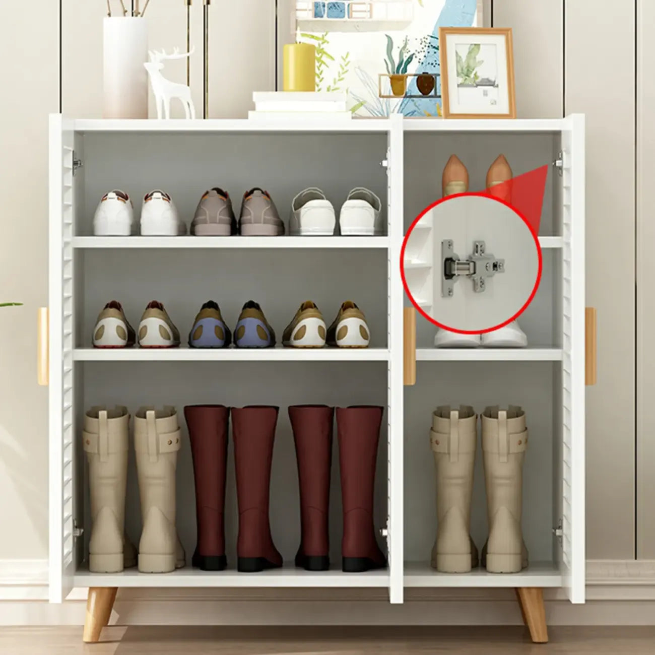 Modern Wooden Ventilated Storage Cabinet with Straight Legs