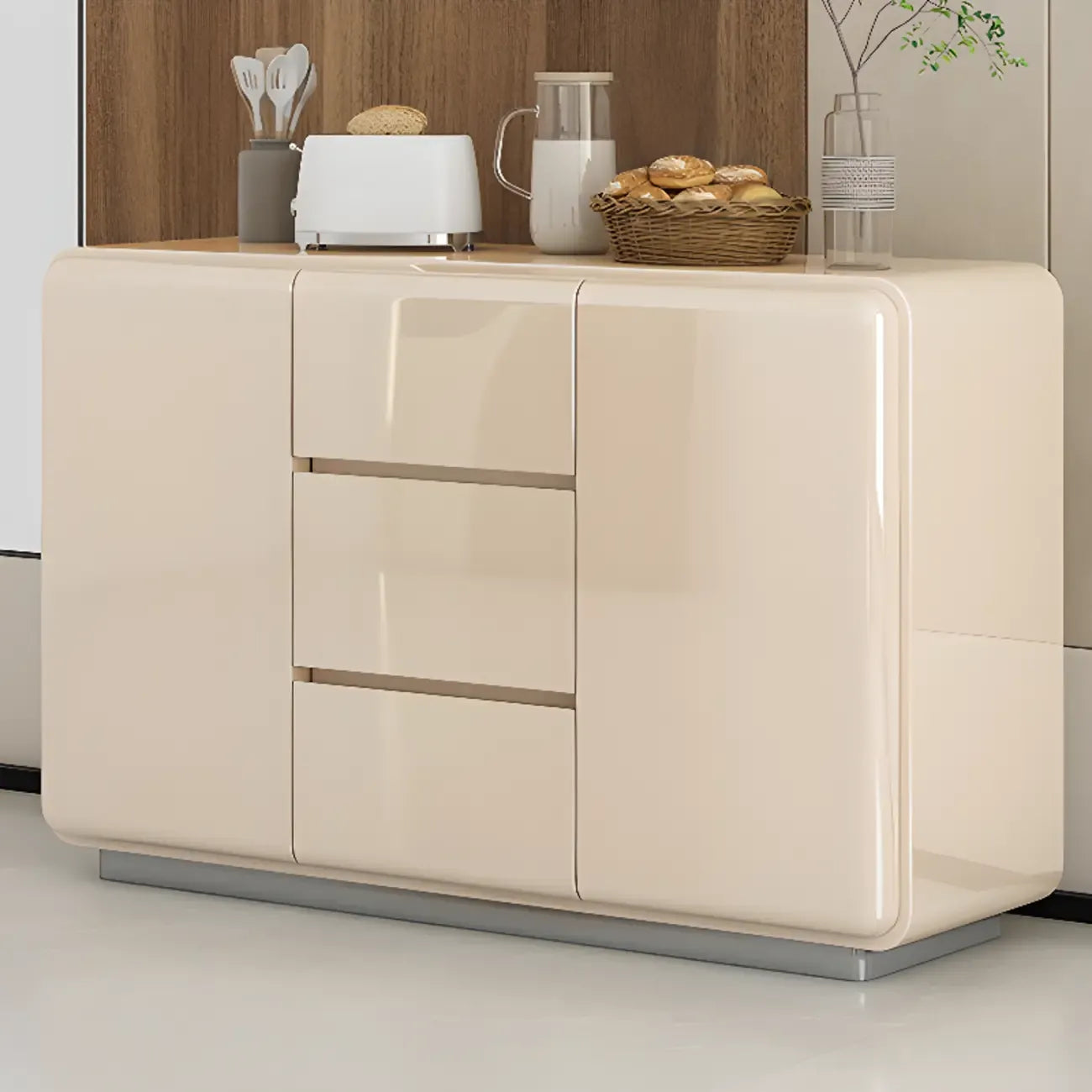 Scandinavian White Sideboard with Drawers & Cabinets