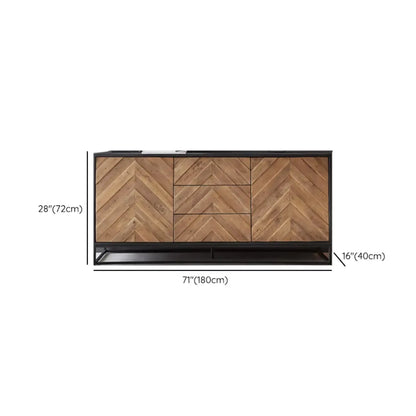 3 Drawers Modern Pine Storage Cabinet for Living Room