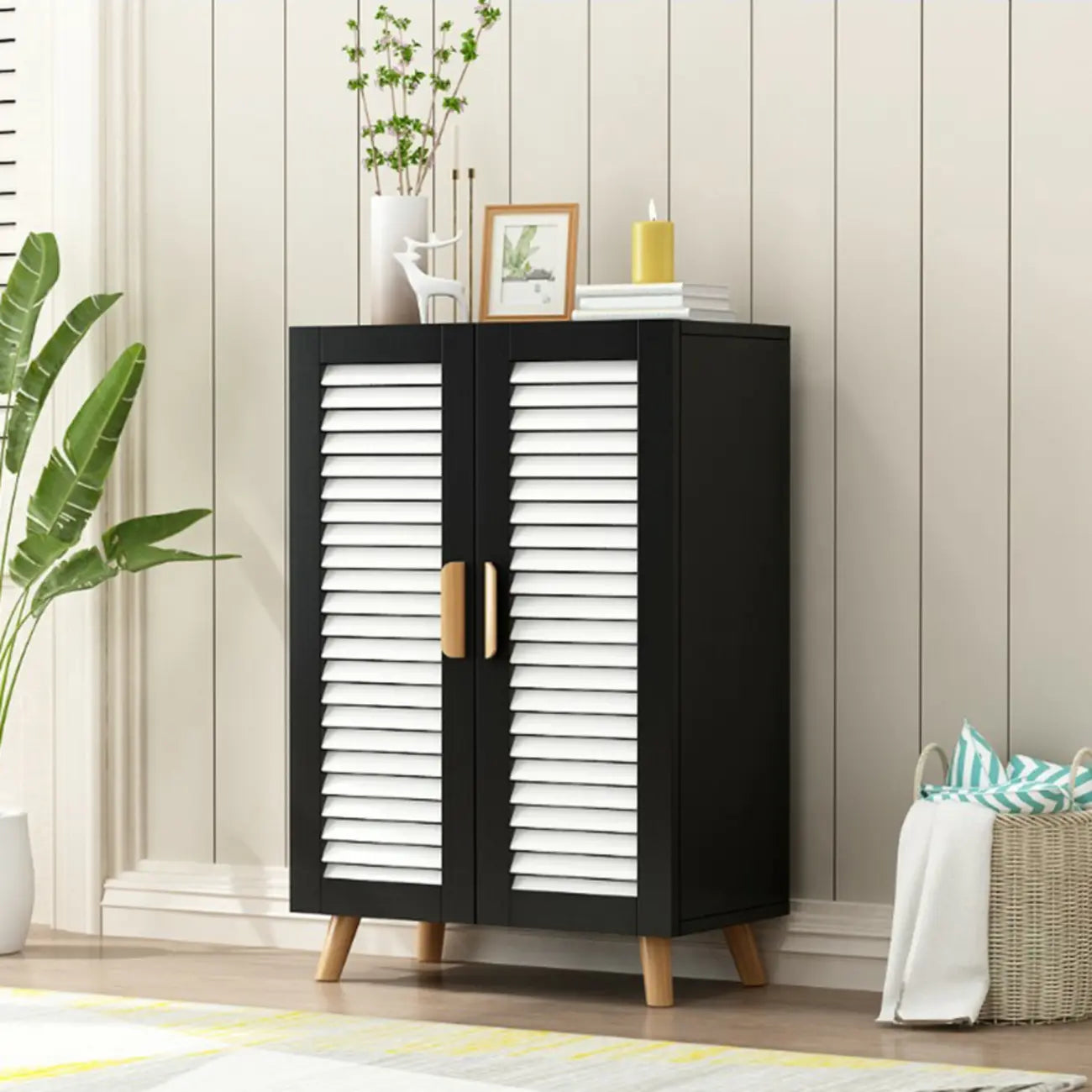 Modern Wooden Ventilated Storage Cabinet with Straight Legs