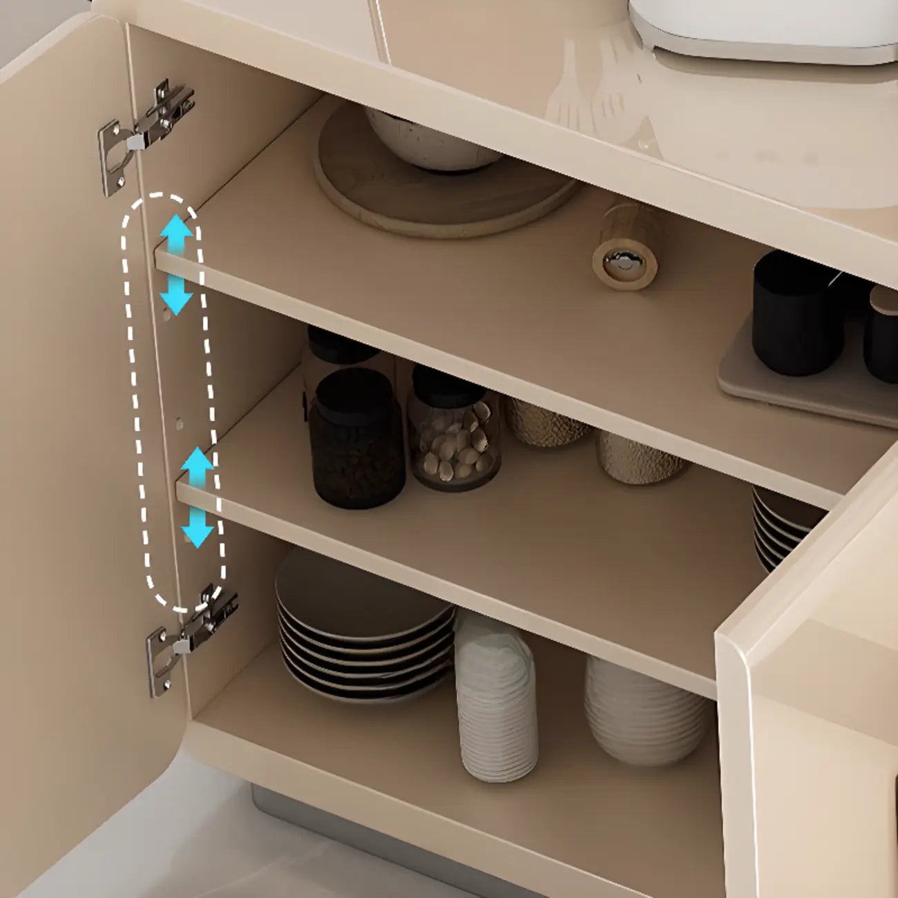 Scandinavian White Sideboard with Drawers & Cabinets