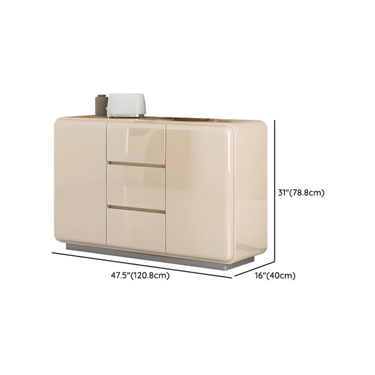 Scandinavian White Sideboard with Drawers & Cabinets