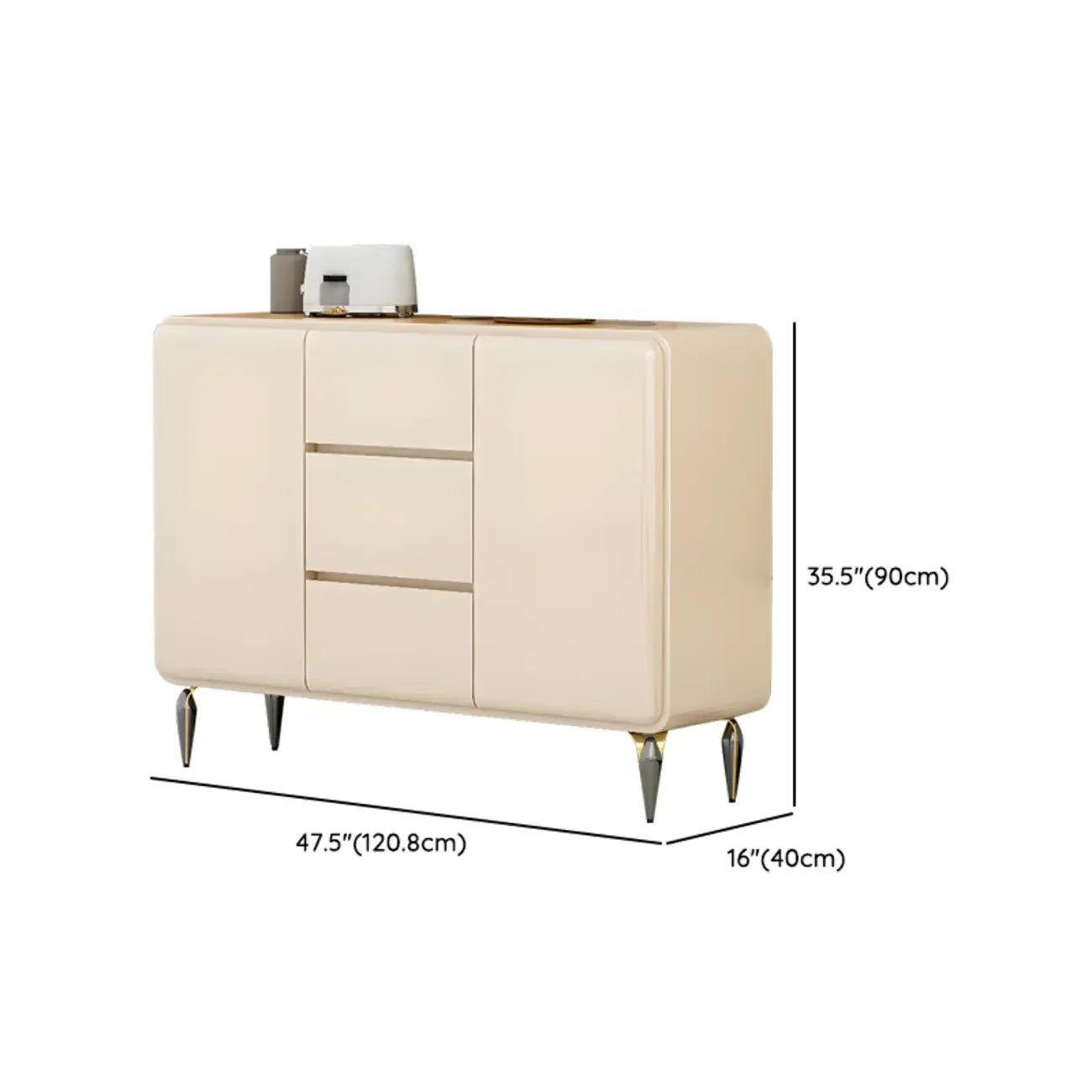 Scandinavian White Sideboard with Drawers & Cabinets