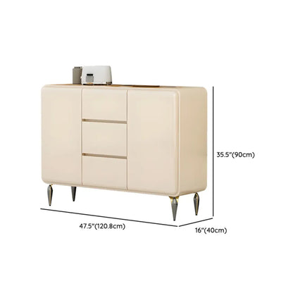 Scandinavian White Sideboard with Drawers & Cabinets