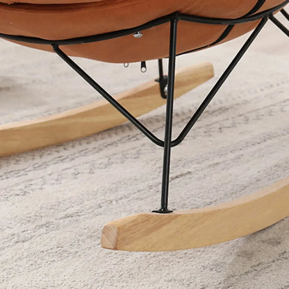 Cotton Upholstered Rocking Chair with Removable Cushions