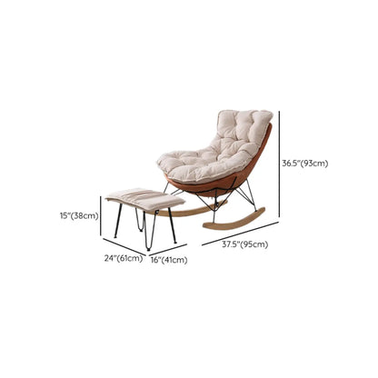 Cotton Upholstered Rocking Chair with Removable Cushions