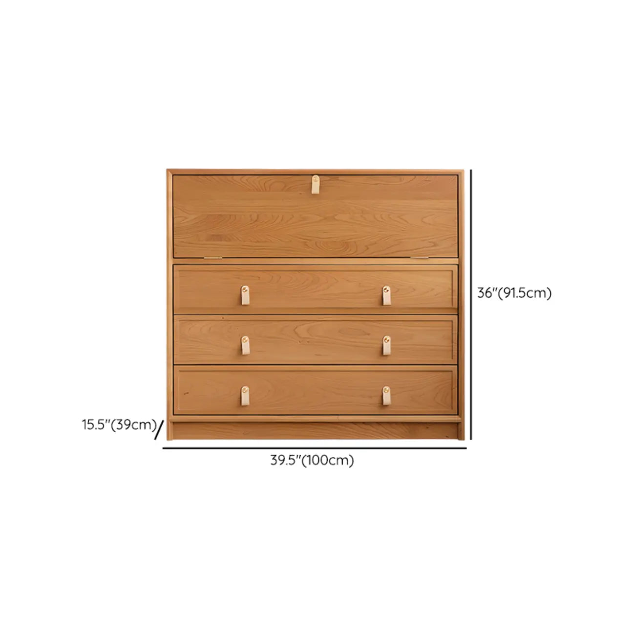 Rectangular Natural Wood Glass Door Storage Display Cabinet