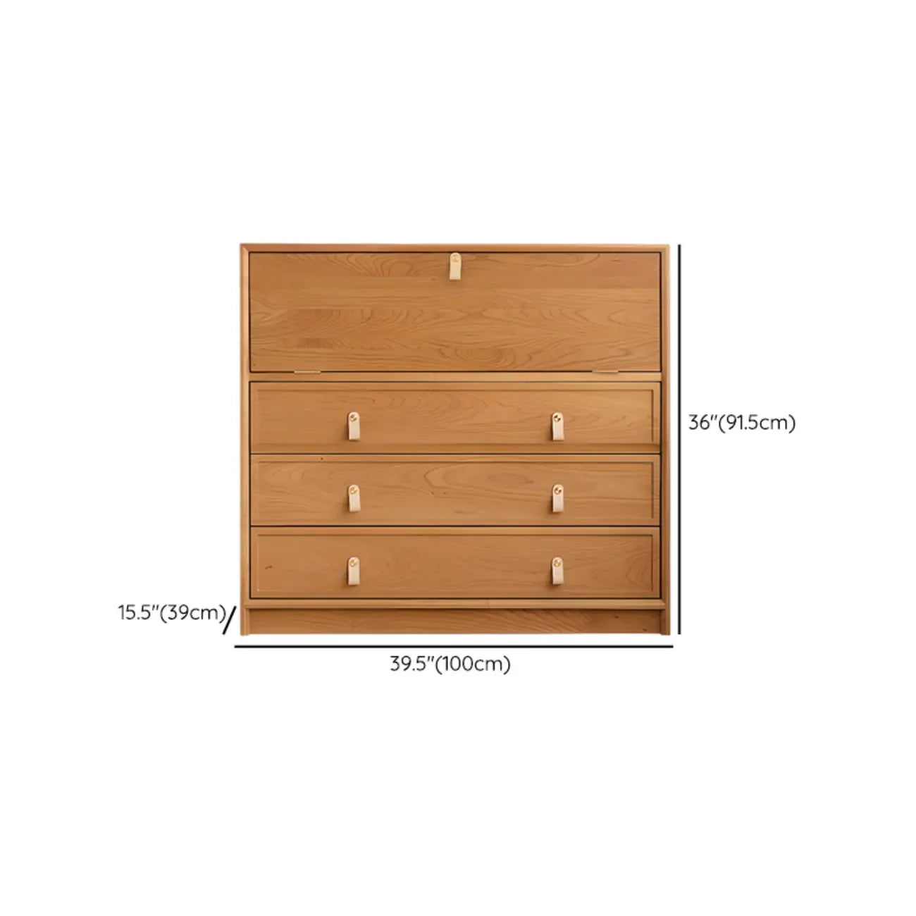 Rectangular Natural Wood Glass Door Storage Display Cabinet