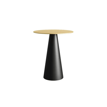 Modern Black Metal Round End Table for Living Room