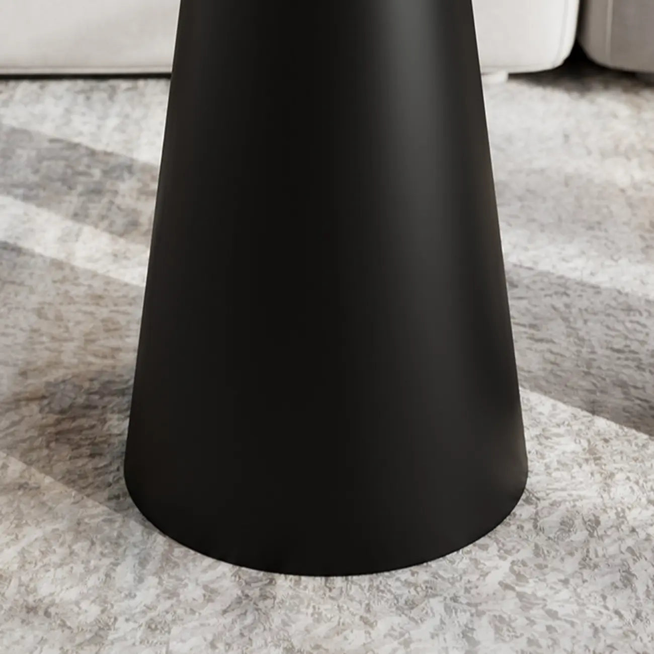 Modern Black Metal Round End Table for Living Room