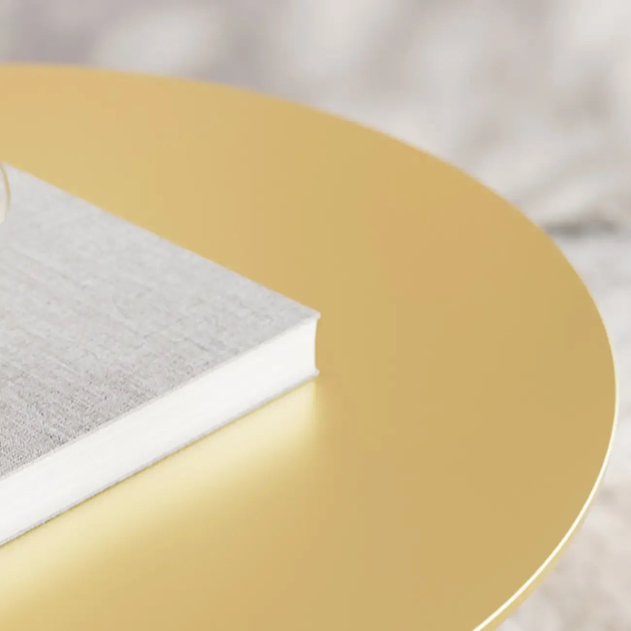 Modern Black Metal Round End Table for Living Room