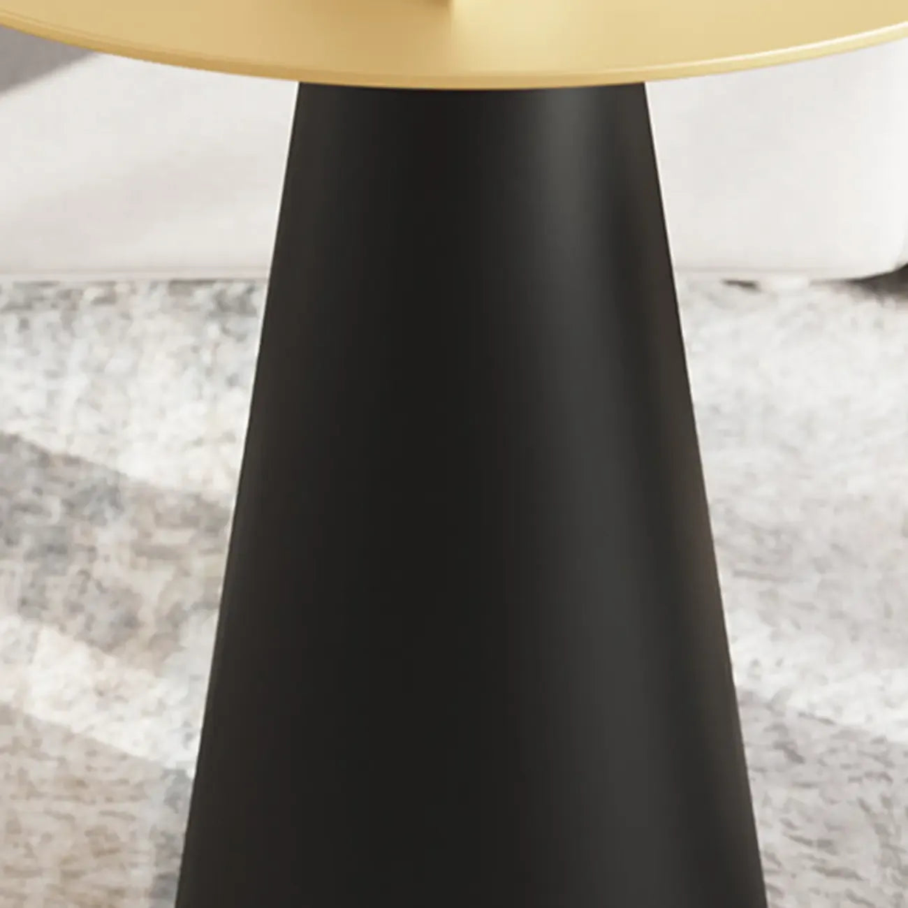 Modern Black Metal Round End Table for Living Room