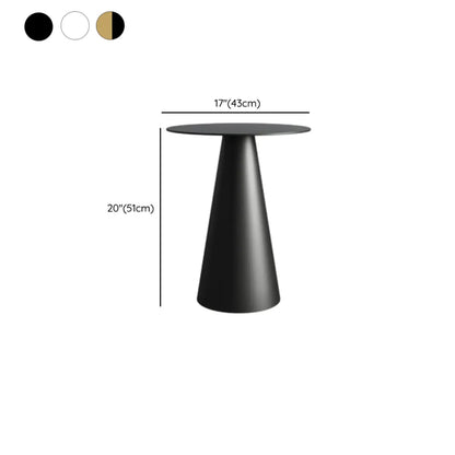 Modern Black Metal Round End Table for Living Room