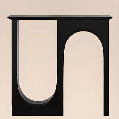 Modern Narrow Wooden Console Table with Arched Base