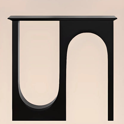 Modern Narrow Wooden Console Table with Arched Base