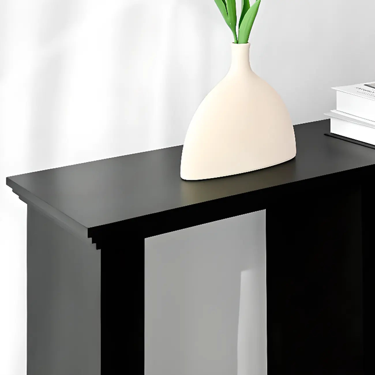 Modern Narrow Wooden Console Table with Arched Base