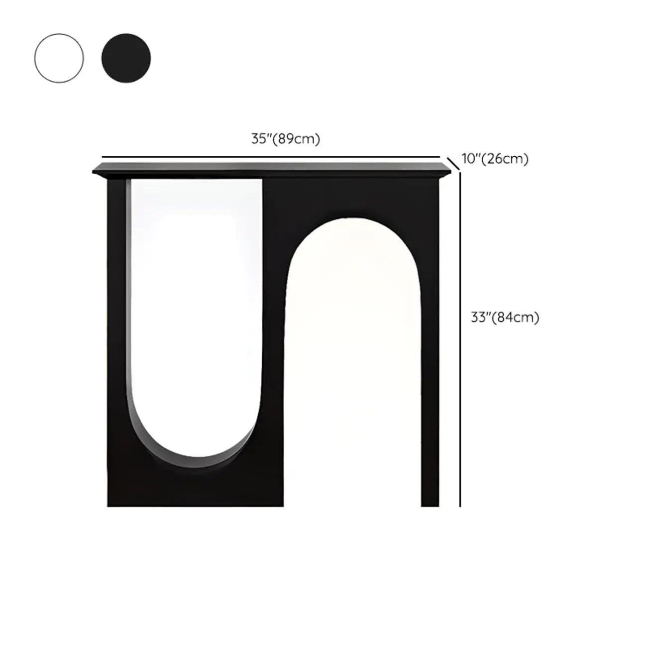 Modern Narrow Wooden Console Table with Arched Base