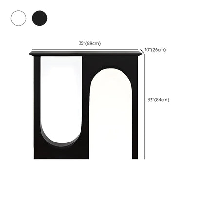 Modern Narrow Wooden Console Table with Arched Base