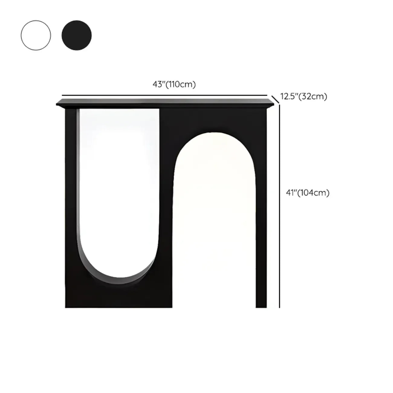 Modern Narrow Wooden Console Table with Arched Base