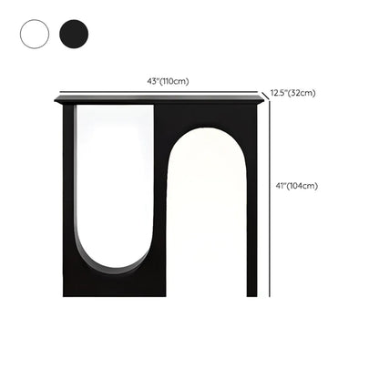 Modern Narrow Wooden Console Table with Arched Base