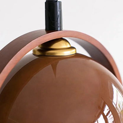 Modern Brown Glass Dome Pendant Lamp