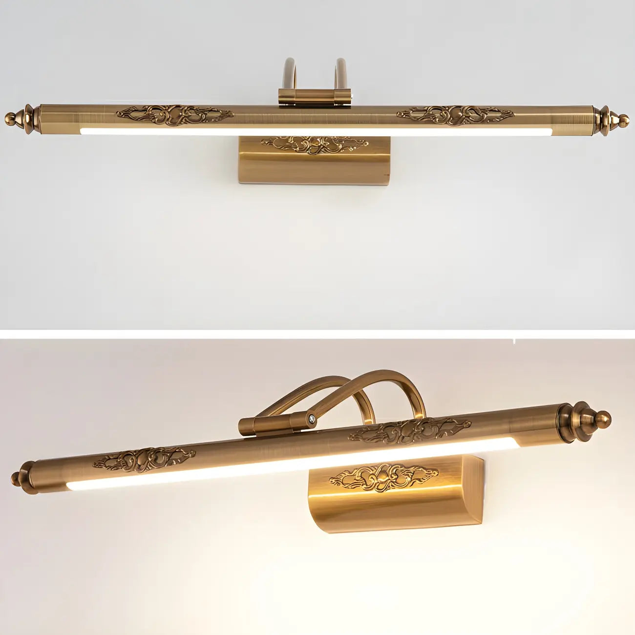 Gold Geometric LED Bathroom Vanity Mirror Lights