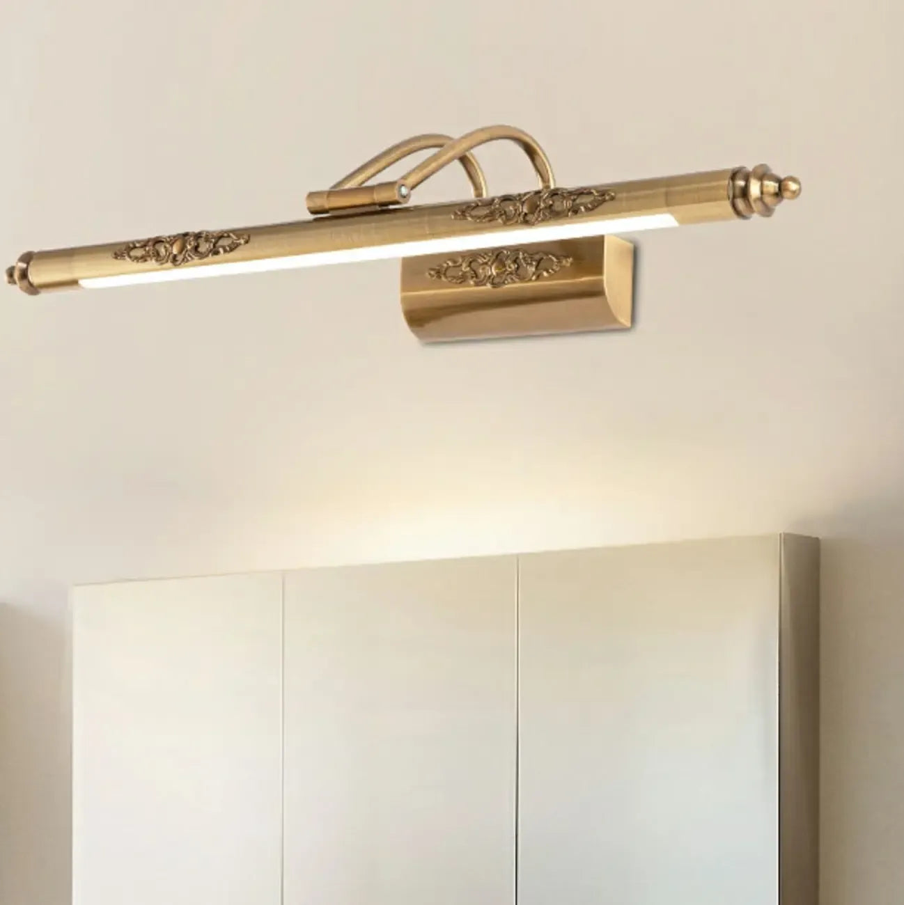 Gold Geometric LED Bathroom Vanity Mirror Lights