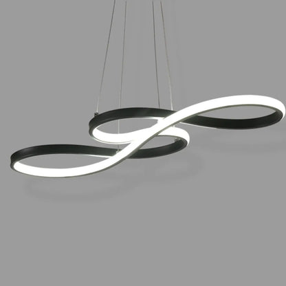 Modern White Linear LED Island Pendant Light with Multi Dimming